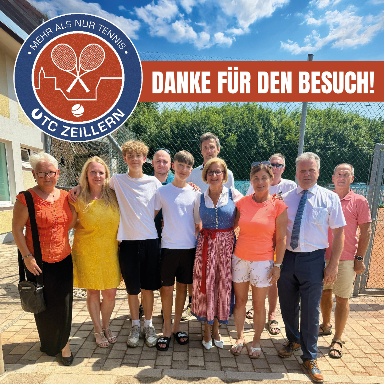 Unsere Landeshauptfrau Johanna Mikl-Leitner am Tennisplatz in Zeillern